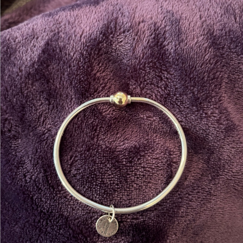 Sterling silver and 14k cape cod bracelet by Lestage - Picture 2 of 7